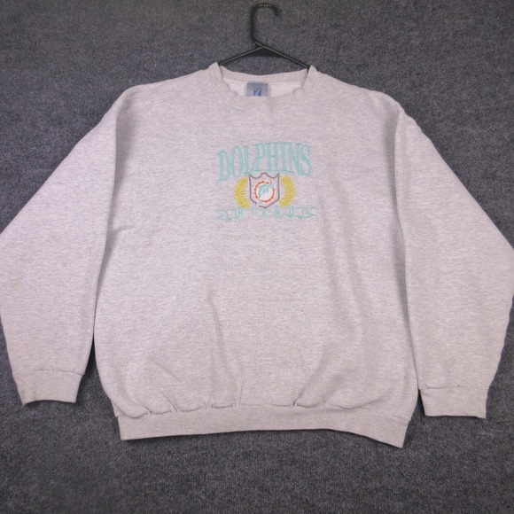 LOGO 7 Other - Vintage Miami Dolphins Sweatshirt Mens XL Gray NFL Football Logo 7 Crewneck 90s